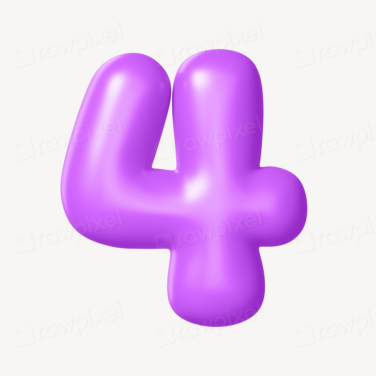 4 Number Four 3D Purple Premium PSD Rawpixel