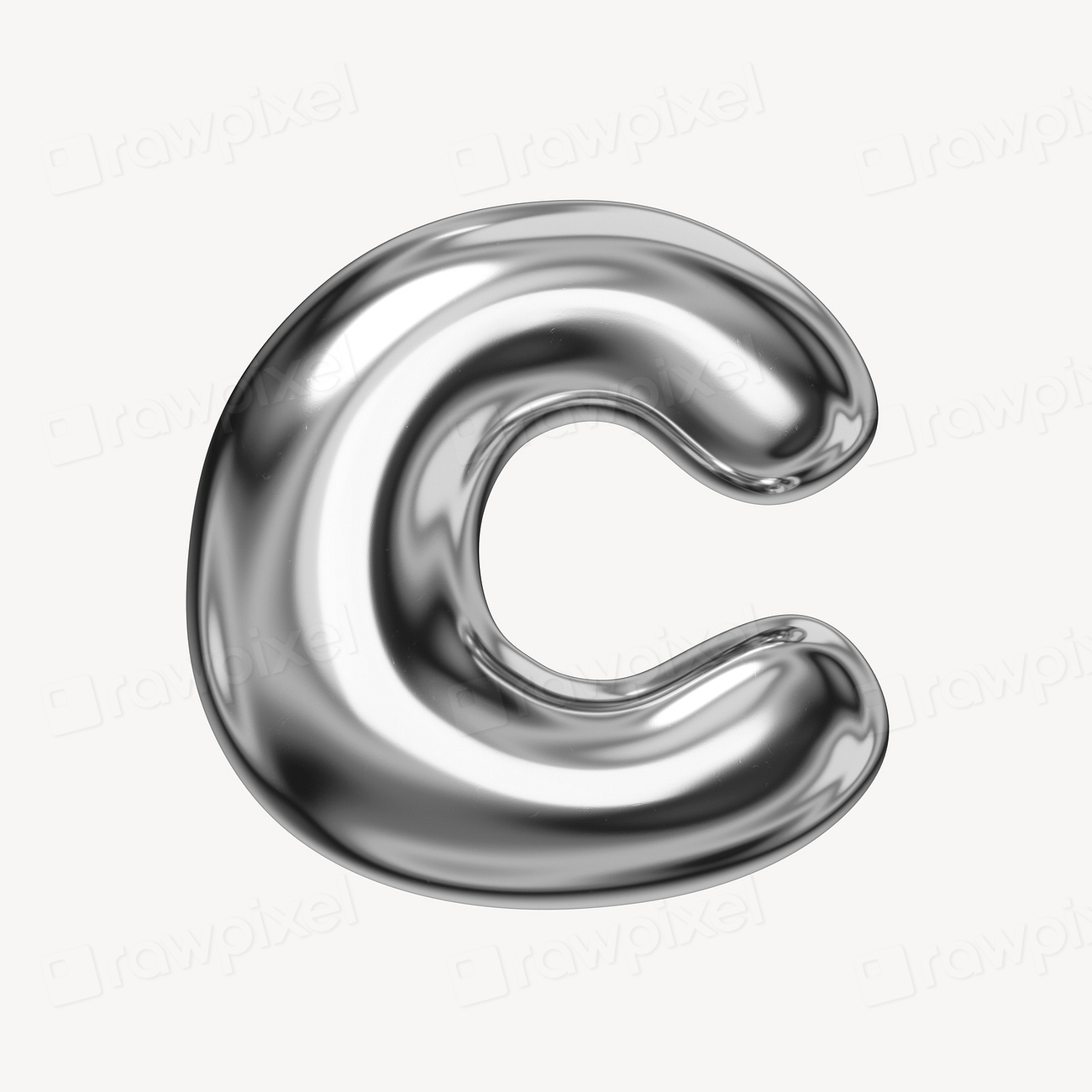 C alphabet, 3D chrome metallic | Premium Photo - rawpixel