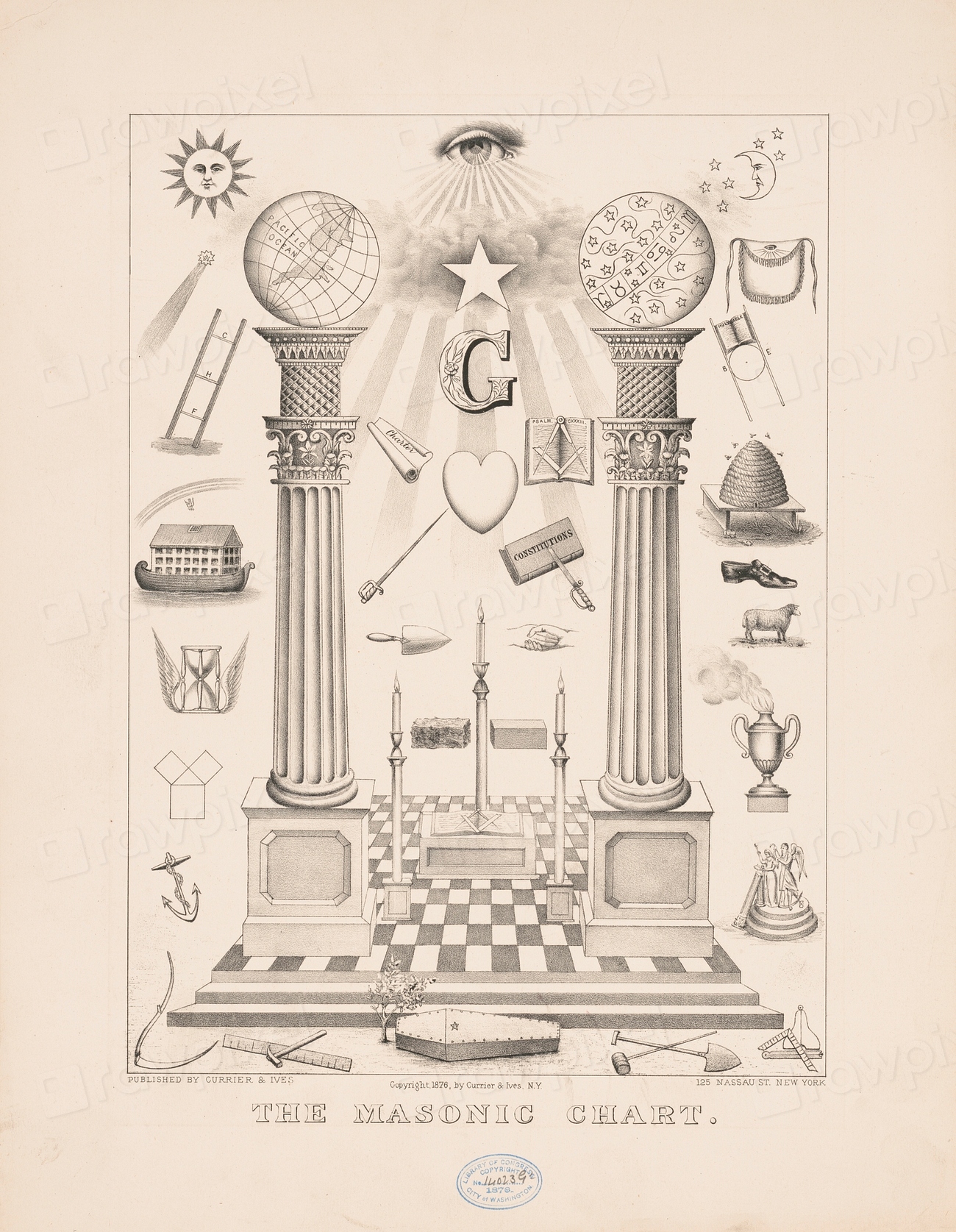 the-masonic-chart-currier-free-photo-rawpixel