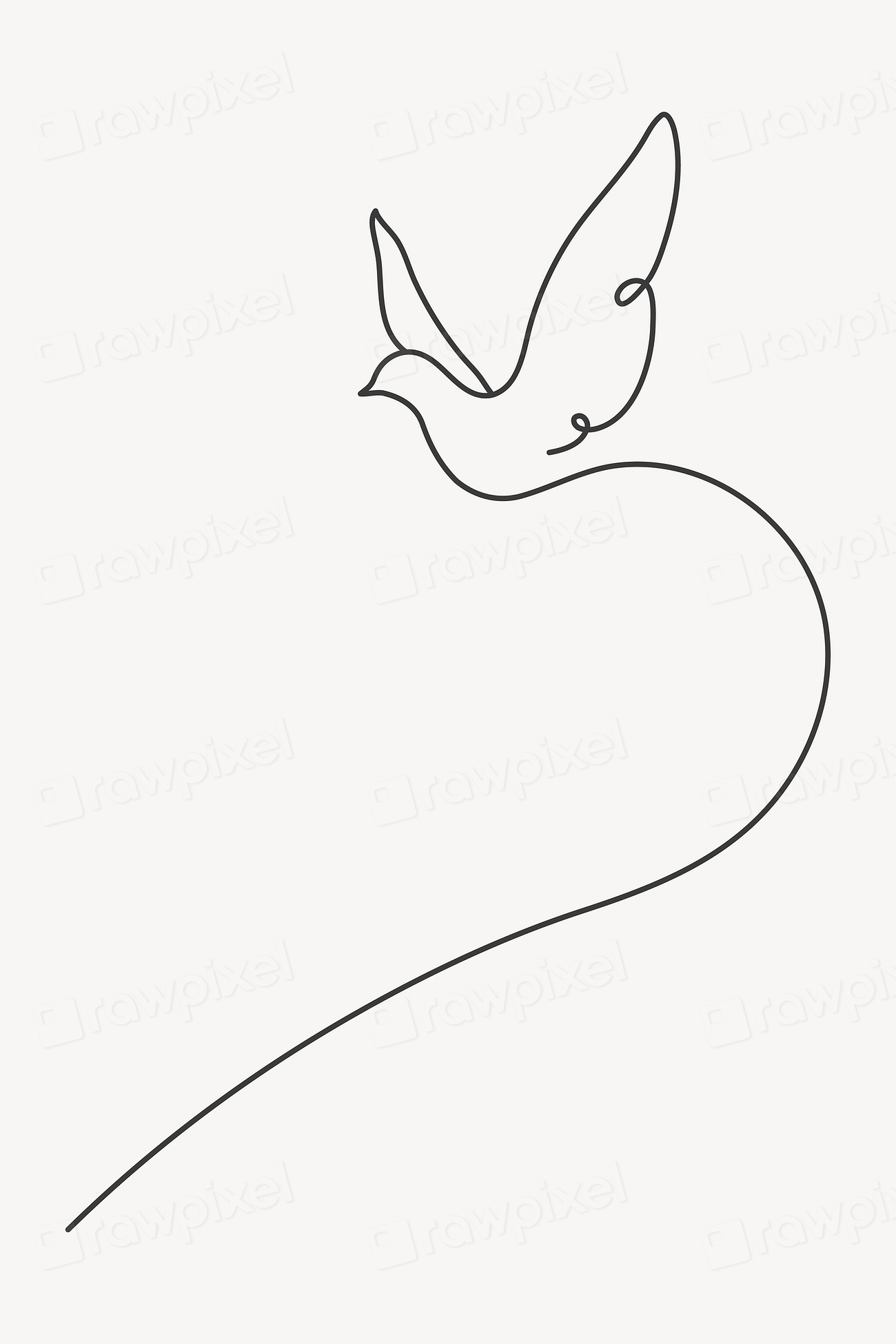 Dove minimal line art illustration | Premium Photo - rawpixel