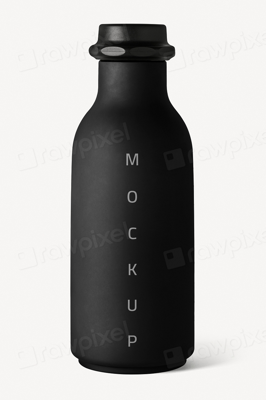 Black reusable water bottle mockup Premium PSD Mockup rawpixel