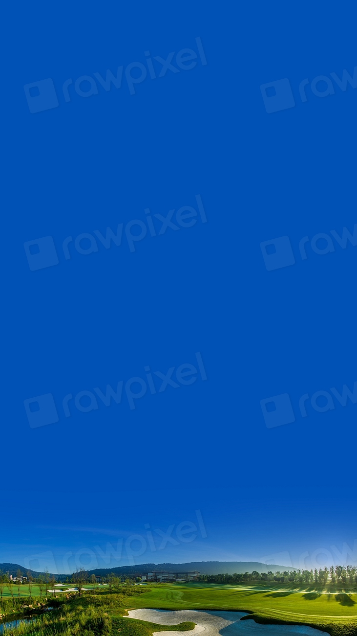 Golf course iPhone wallpaper blue Premium Photo rawpixel