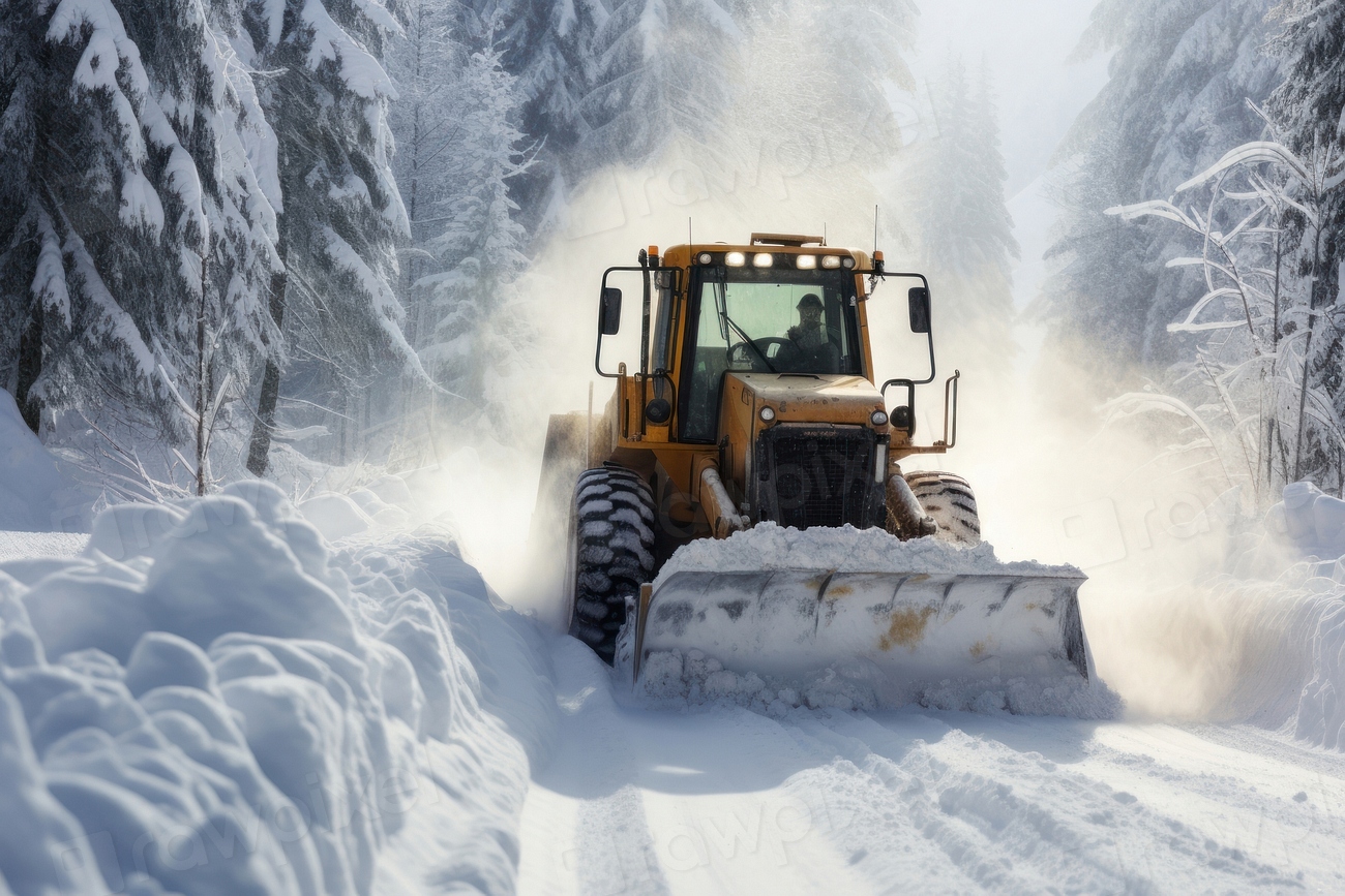 Bulldozer blizzard snowplow vehicle. AI | Free Photo - rawpixel