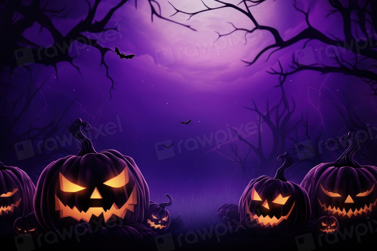 Halloween backgrounds purple anthropomorphic | Free Photo Illustration ...