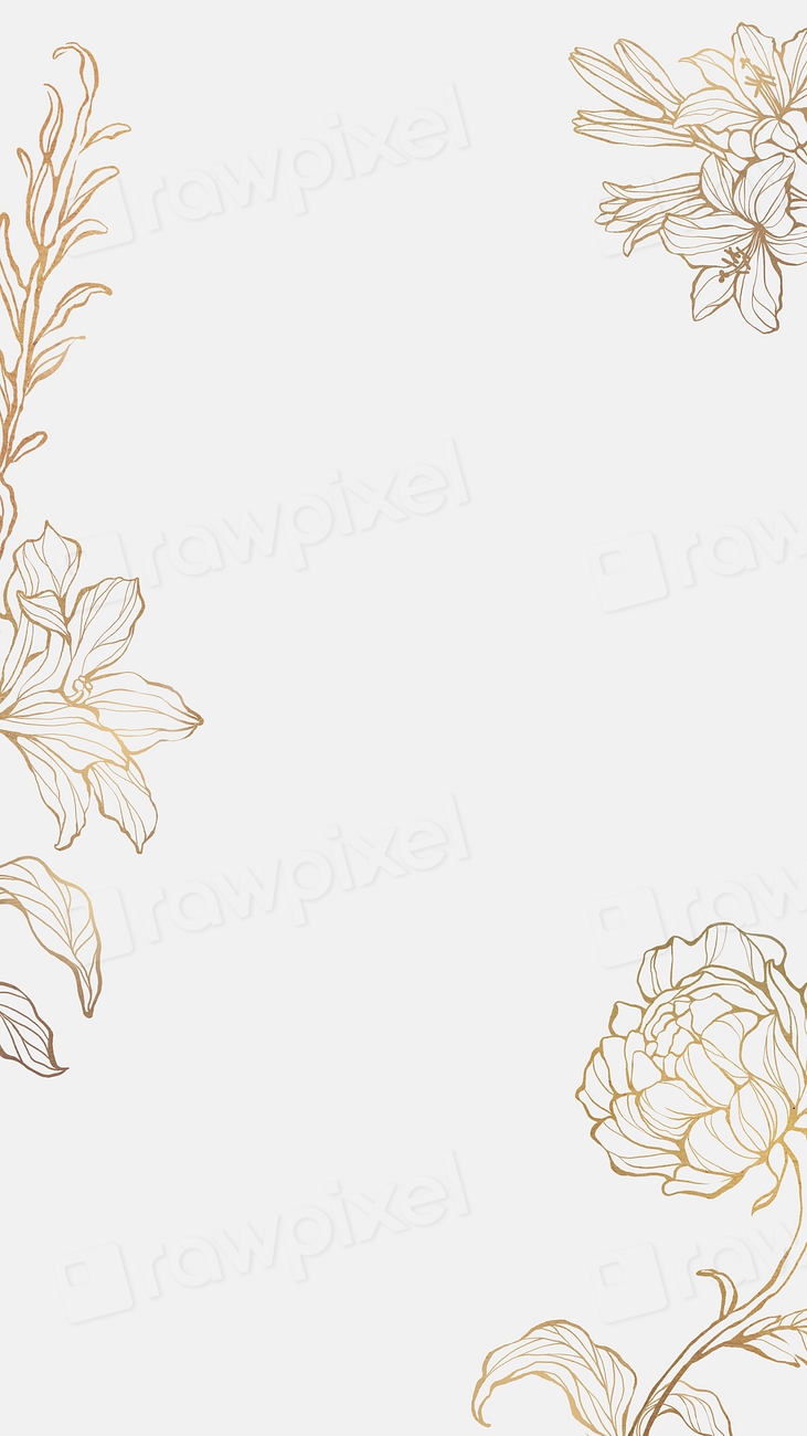 Gold flower illustration iPhone wallpaper Premium Photo Illustration