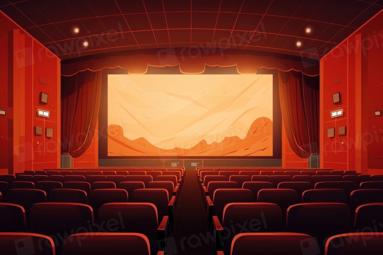 Movie theater auditorium stage architecture. | Premium Photo ...