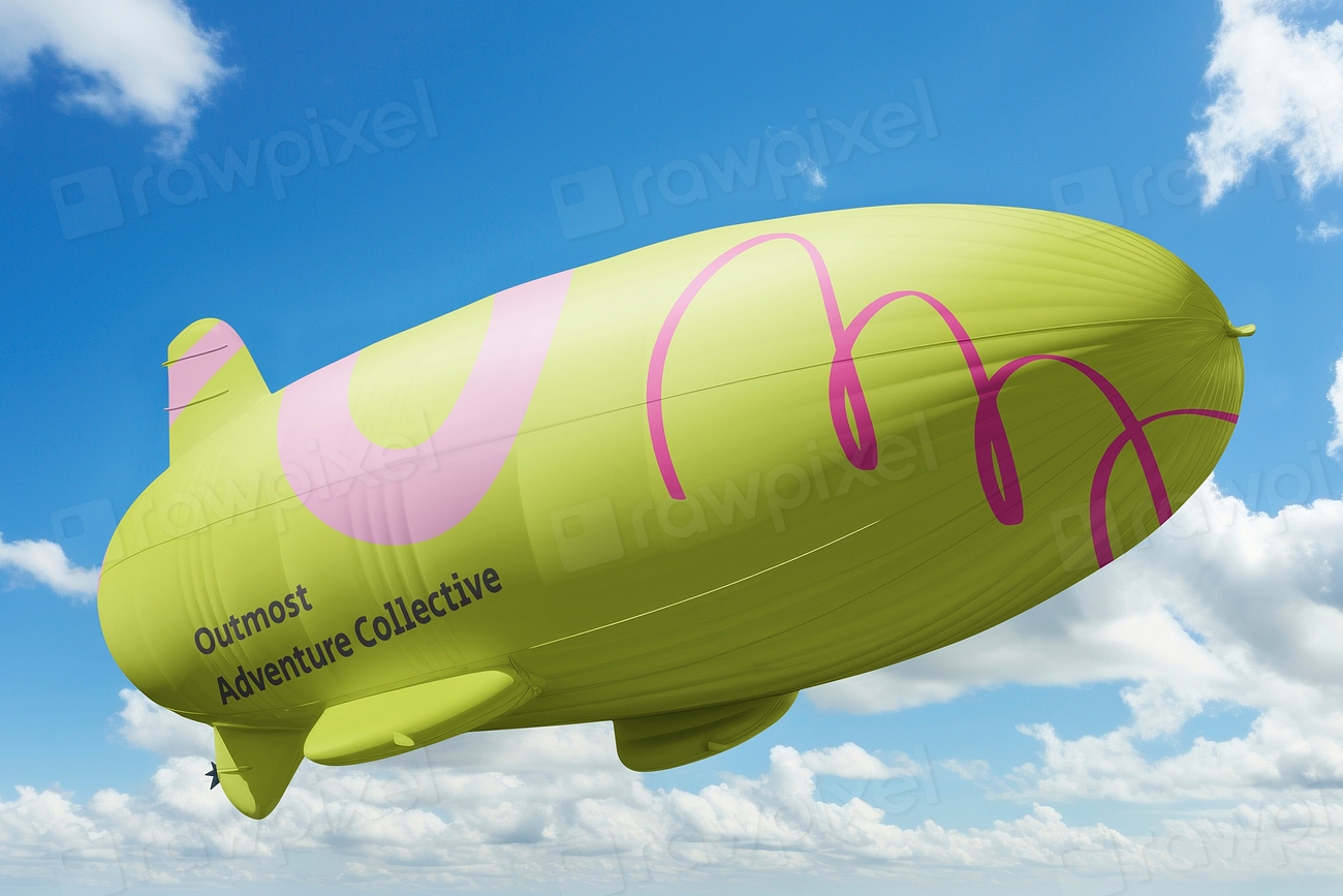 Zeppelin mockup, realistic airship psd | Premium PSD Mockup - rawpixel