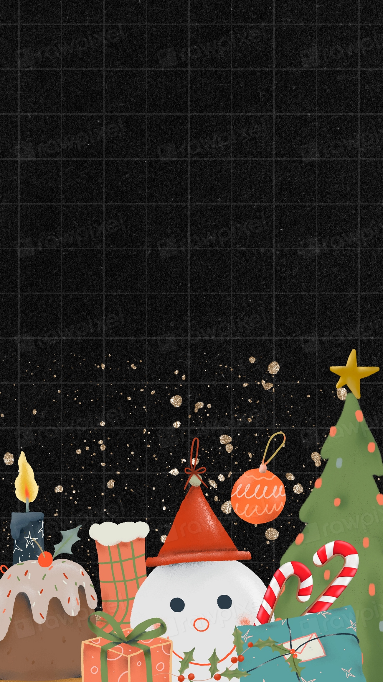 Christmas baubles iPhone wallpaper | Premium Photo Illustration - rawpixel