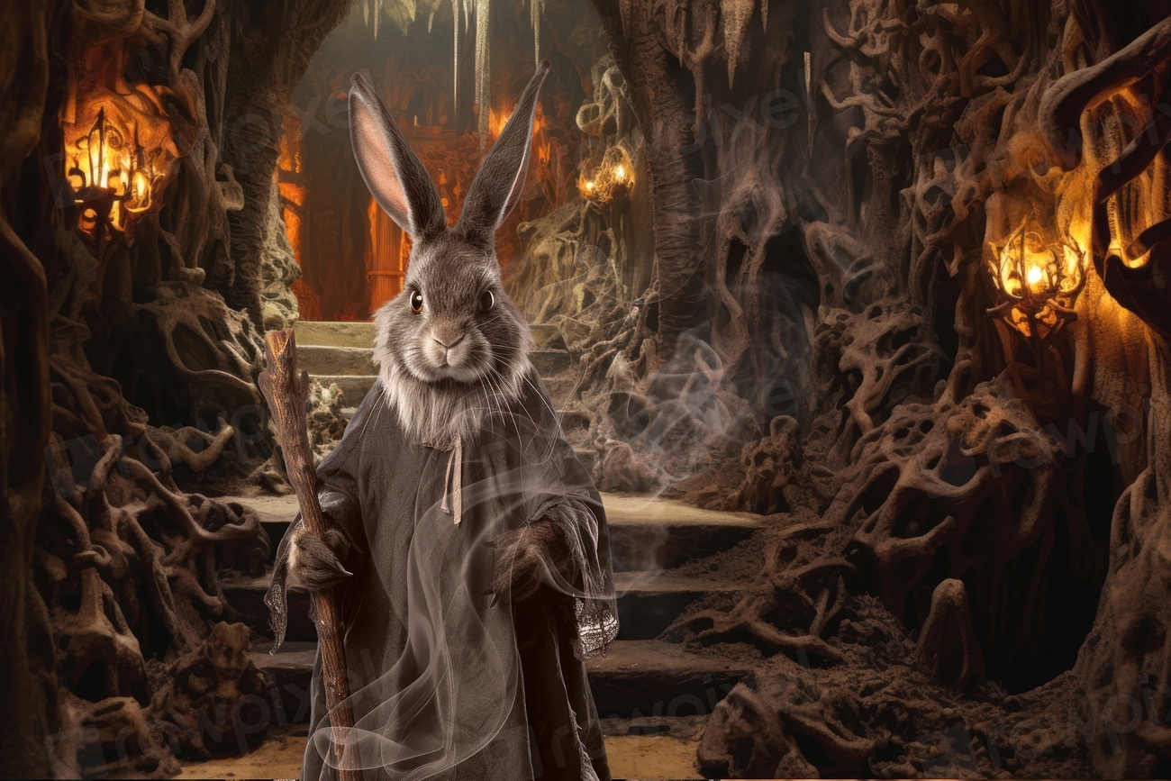 Bunny elder wizard fantasy remix | Premium Photo Illustration - rawpixel