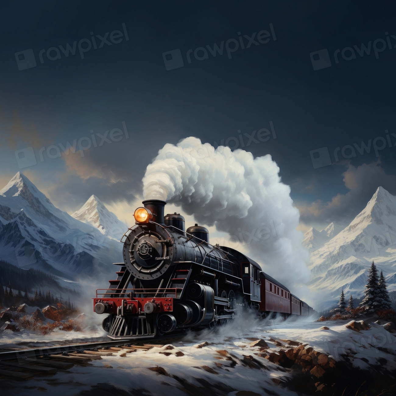 An old steam train chugging | Premium Photo - rawpixel