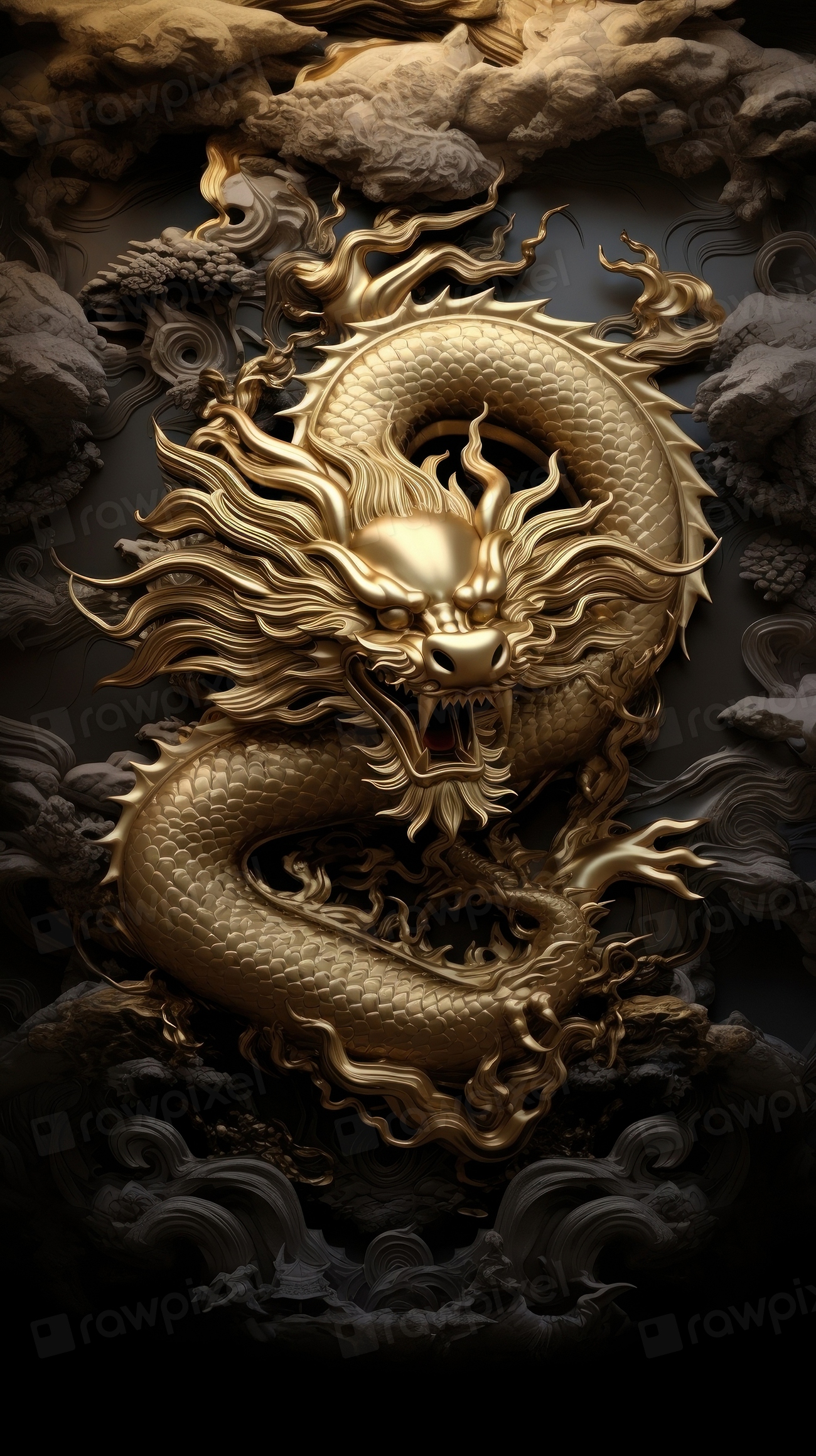 Gold chinese dragon gold representation | Premium Photo - rawpixel