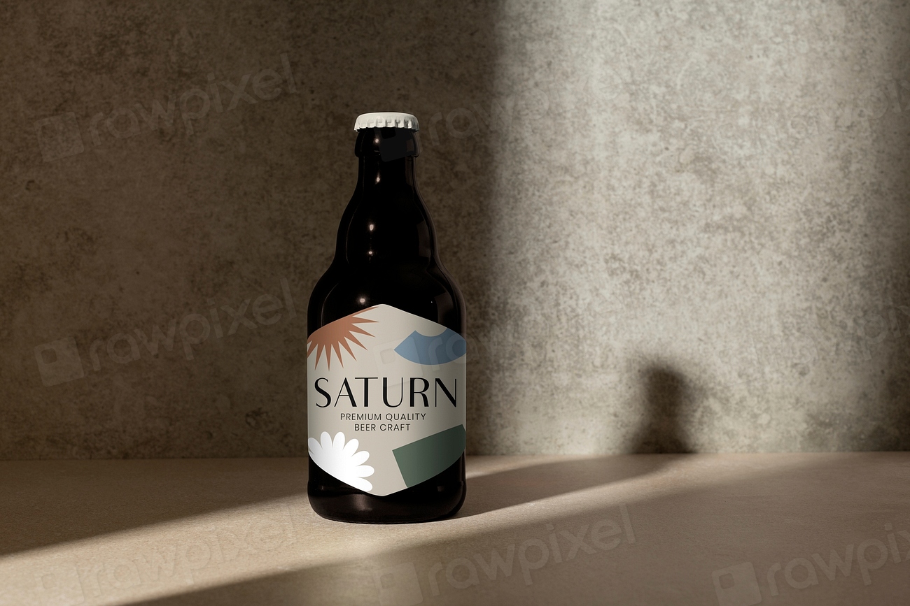 Beer bottle with aesthetic label, Free Photo rawpixel