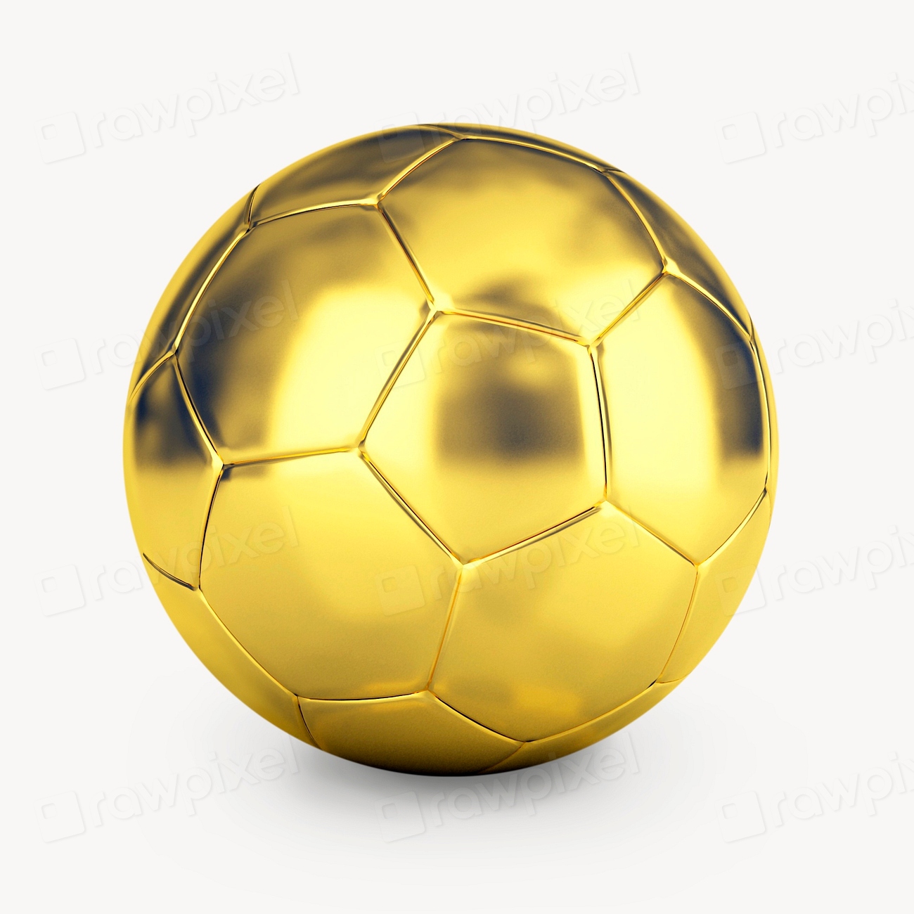 Gold football, sport equipment isolated Free Photo rawpixel