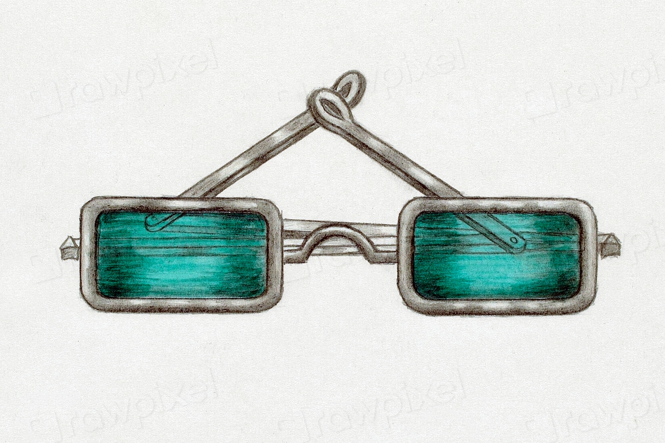 Spectacles Green Lenses (c. 1936) Free Photo Illustration rawpixel