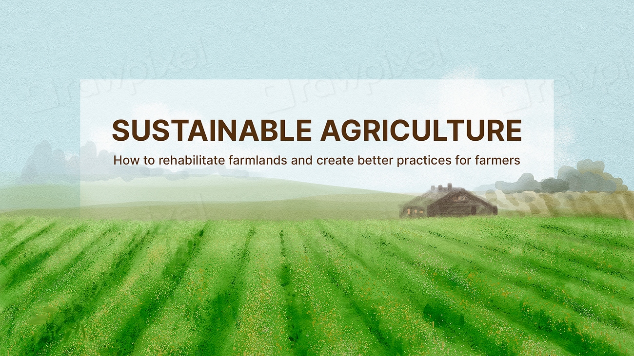 Sustainable agriculture PowerPoint template, watercolor | Premium PSD ...