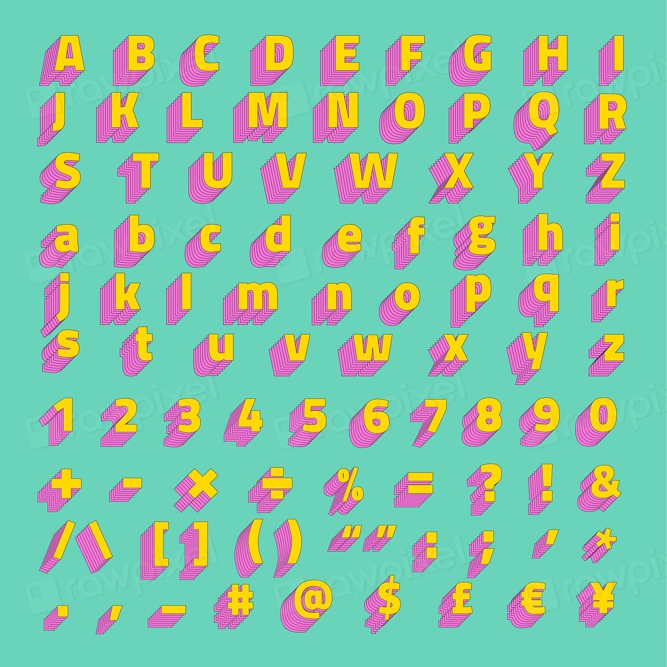 Alphabet set 3d stylized vector | Premium Vector - rawpixel