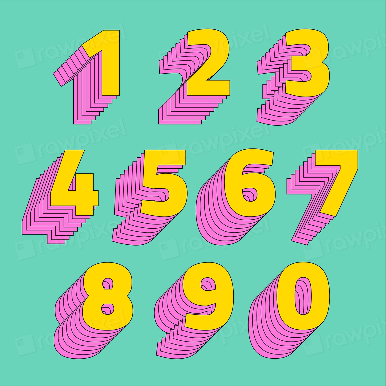 Number set 3d stylized vector | Premium Vector - rawpixel