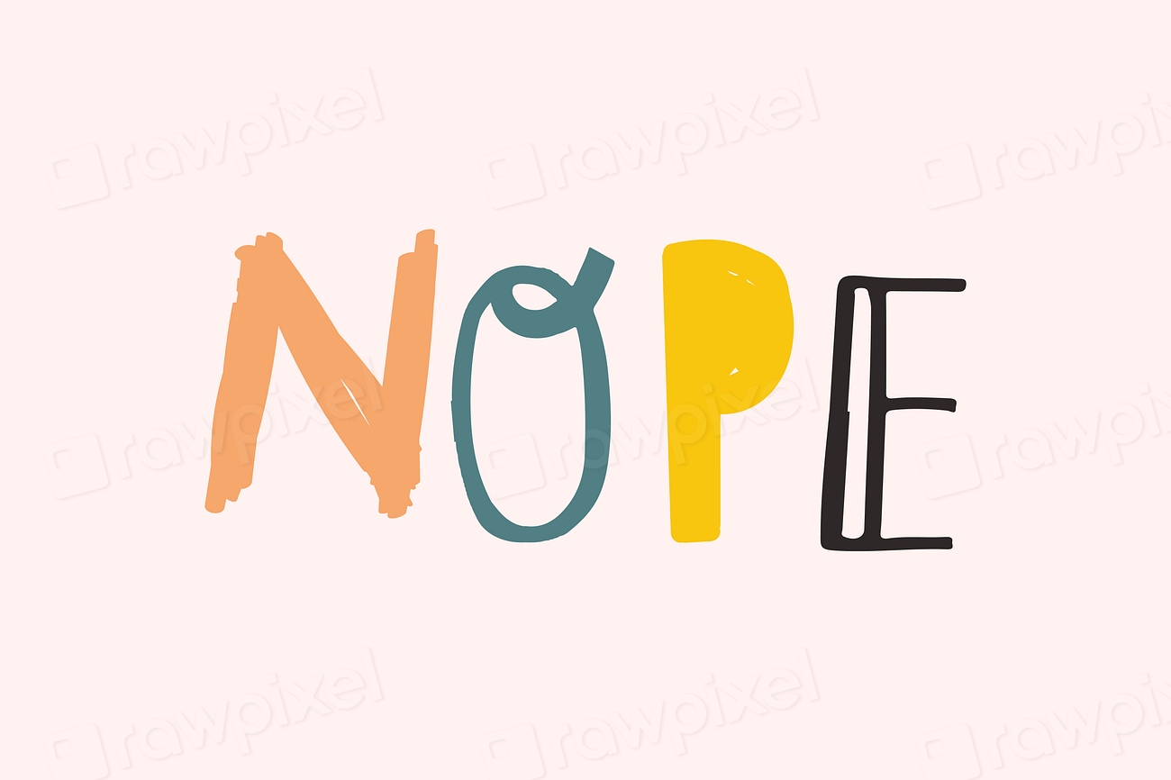 Nope doodle word colorful hand-lettering | Free Vector - rawpixel