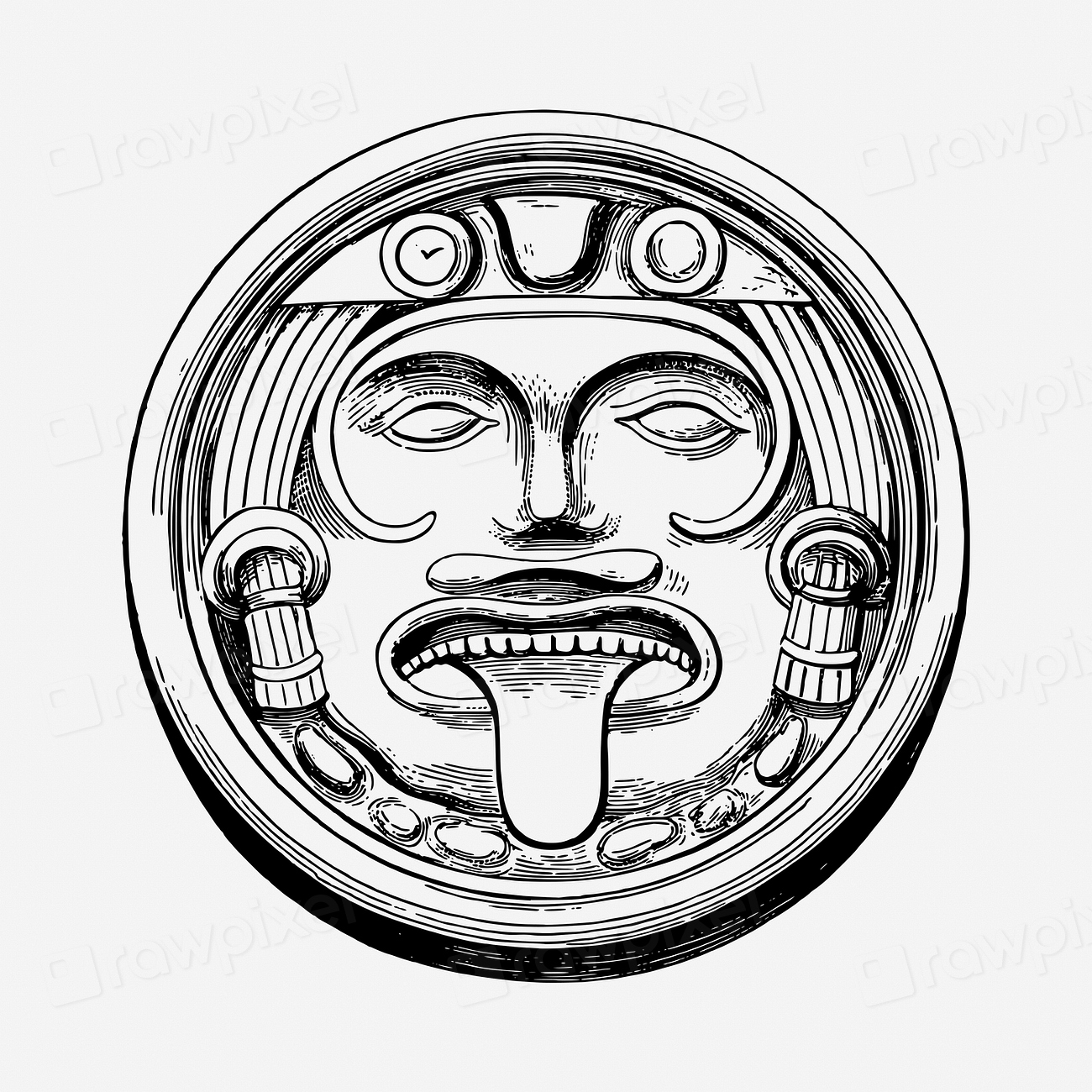 Vintage Aztec sun stone hand | Free Photo - rawpixel