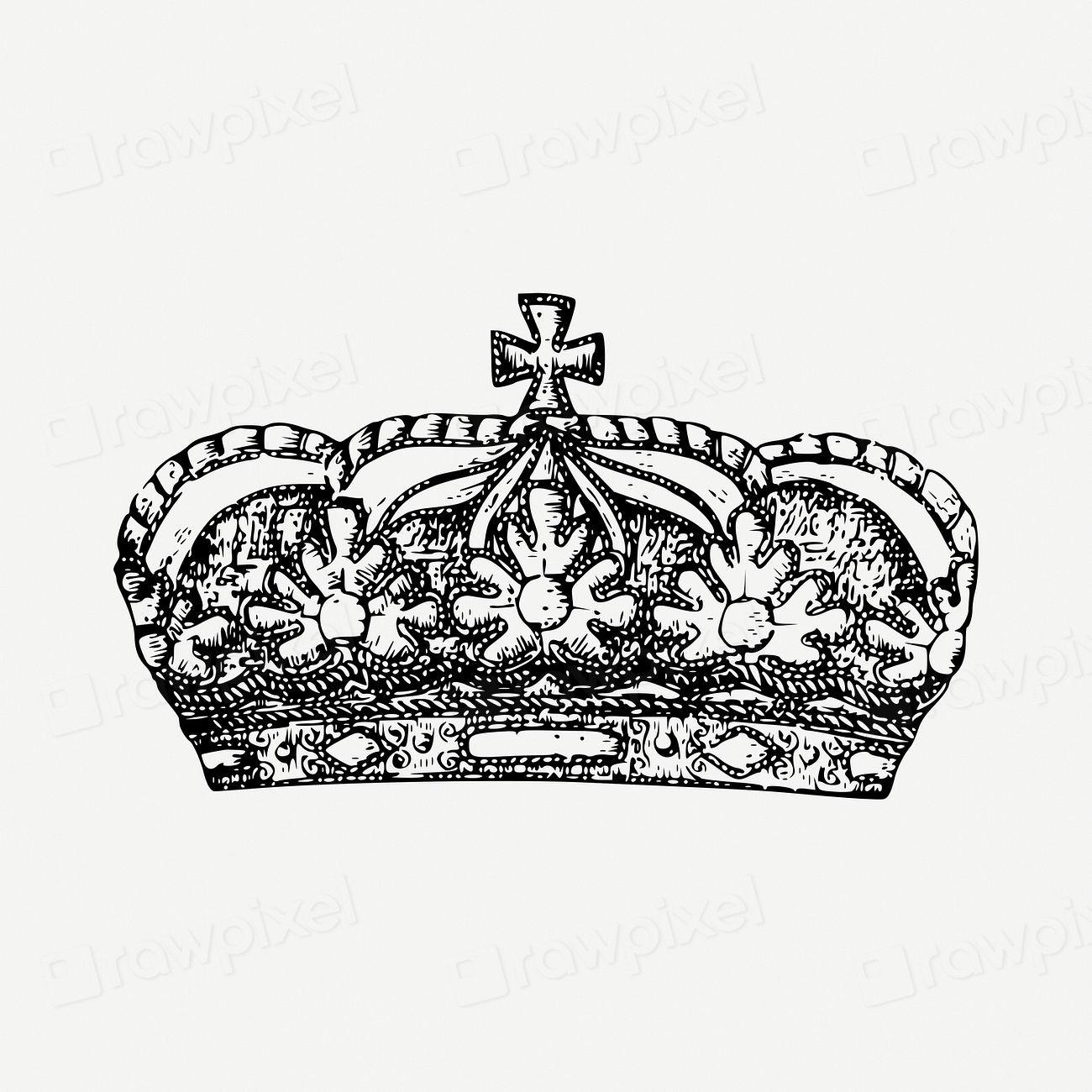 Royal crown drawing, vintage illustration | Free PSD - rawpixel