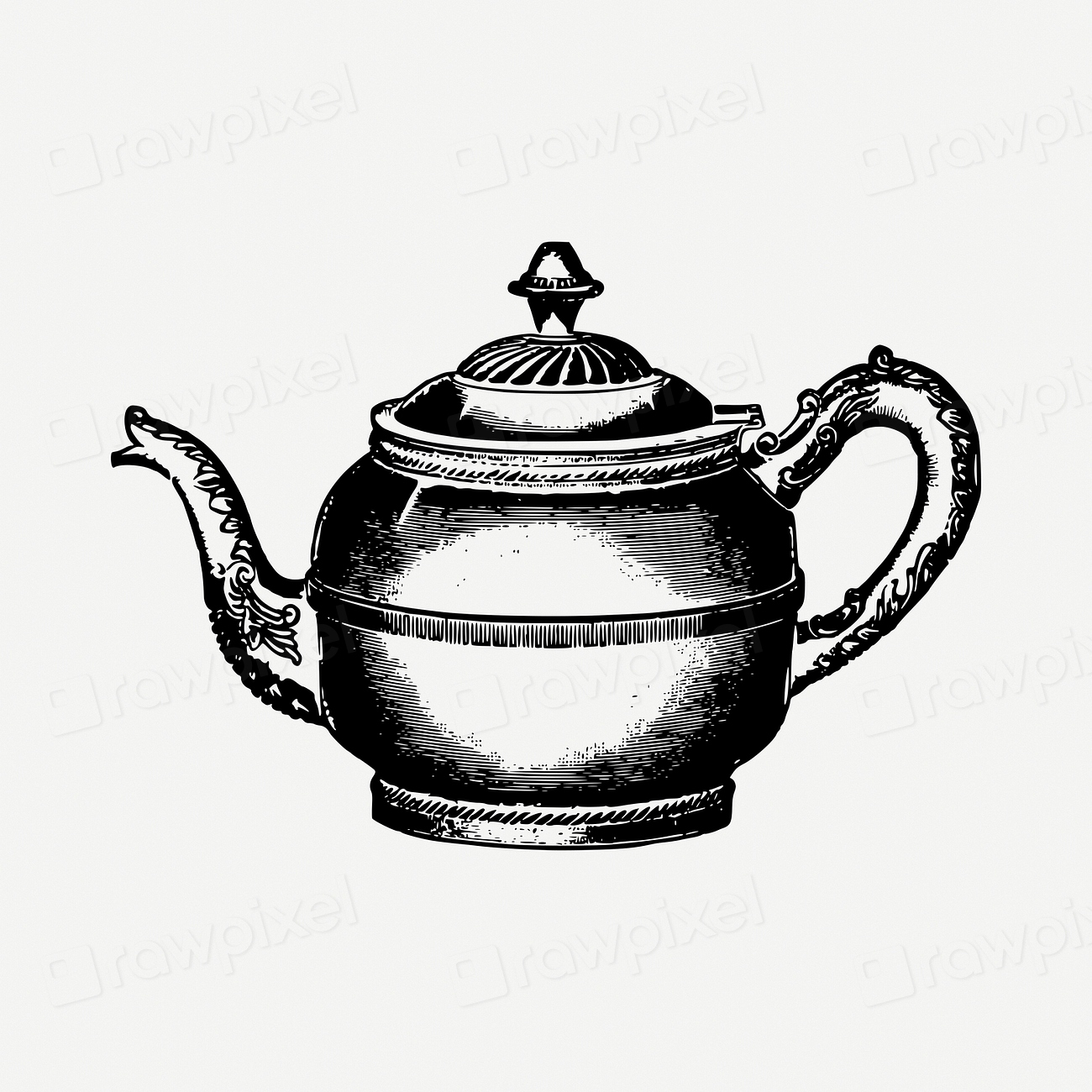 Teapot drawing, vintage illustration psd. | Free PSD - rawpixel