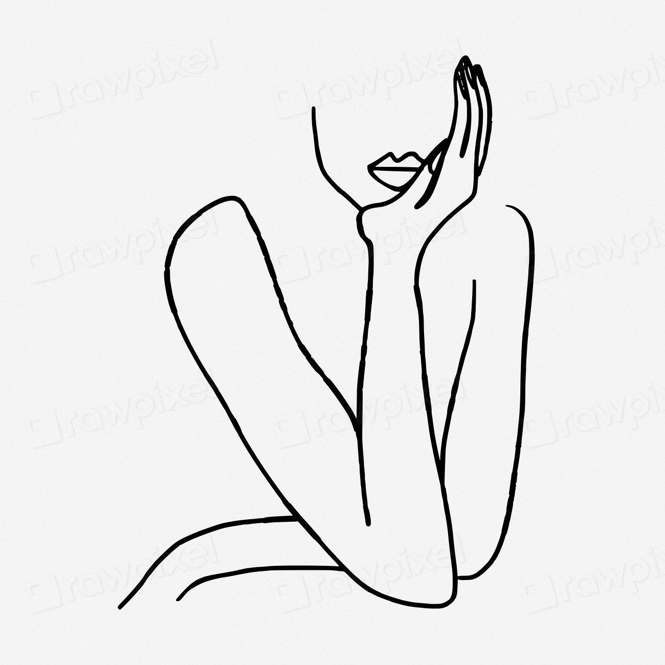 Line art woman, hand drawn | Free Photo - rawpixel