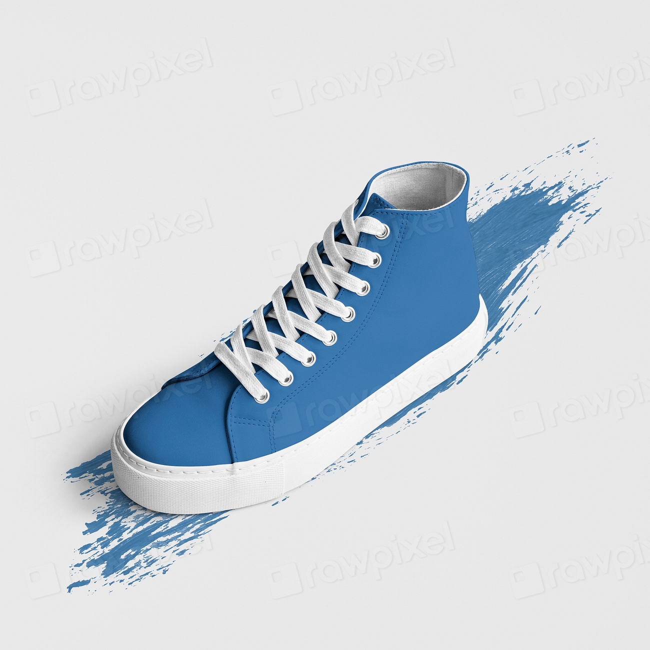 Blue high top sneakers psd | Premium PSD Mockup - rawpixel