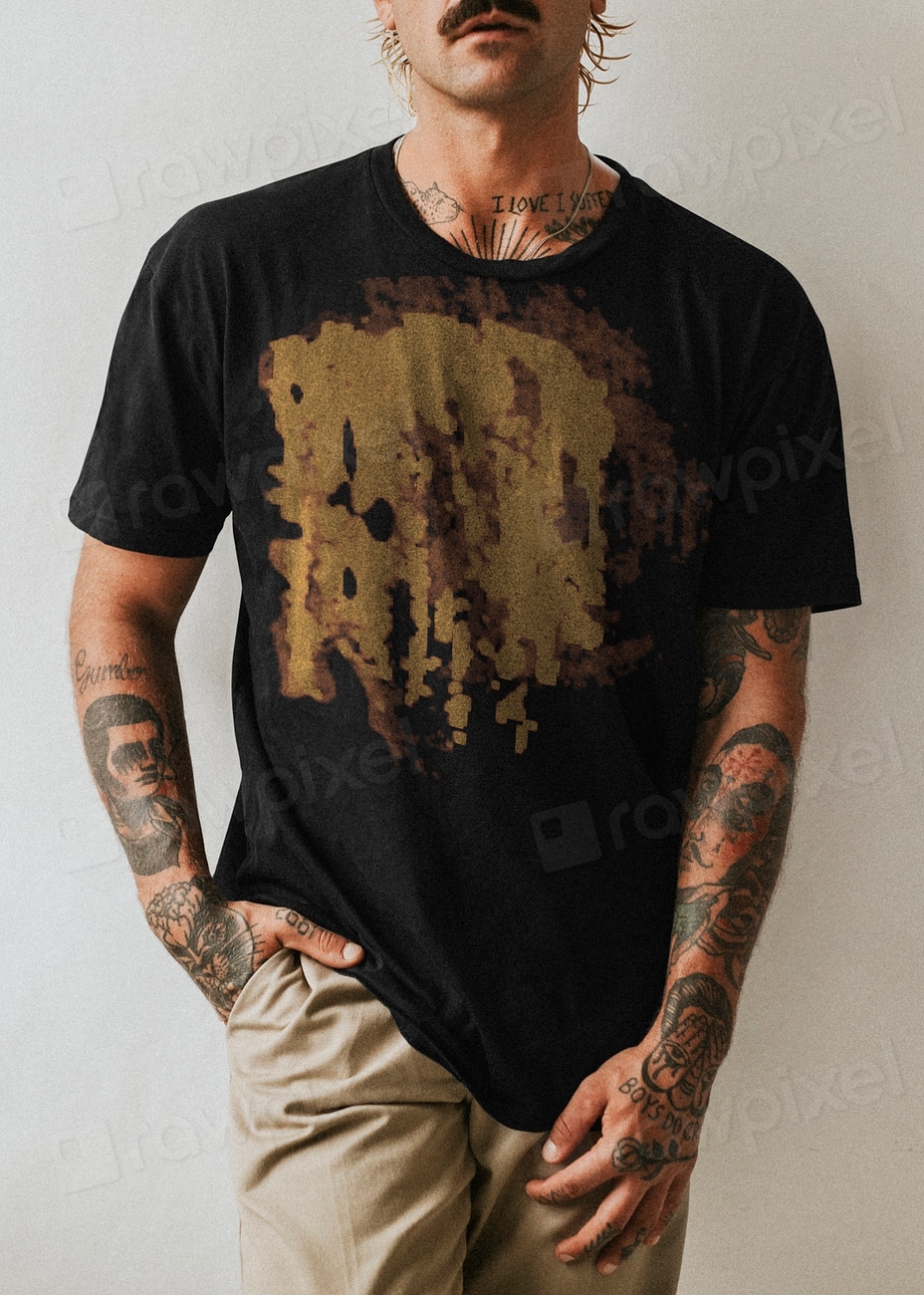 Mens Black Tee Mockup Psd Premium Psd Mockup Rawpixel