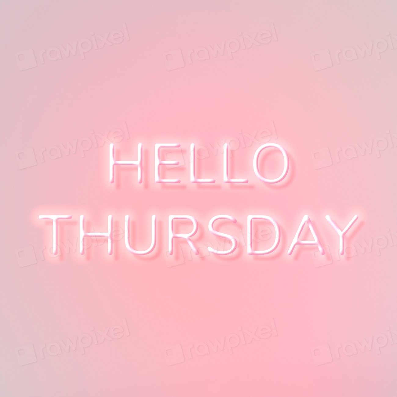 Glowing Hello Thursday pink neon | Free Photo - rawpixel