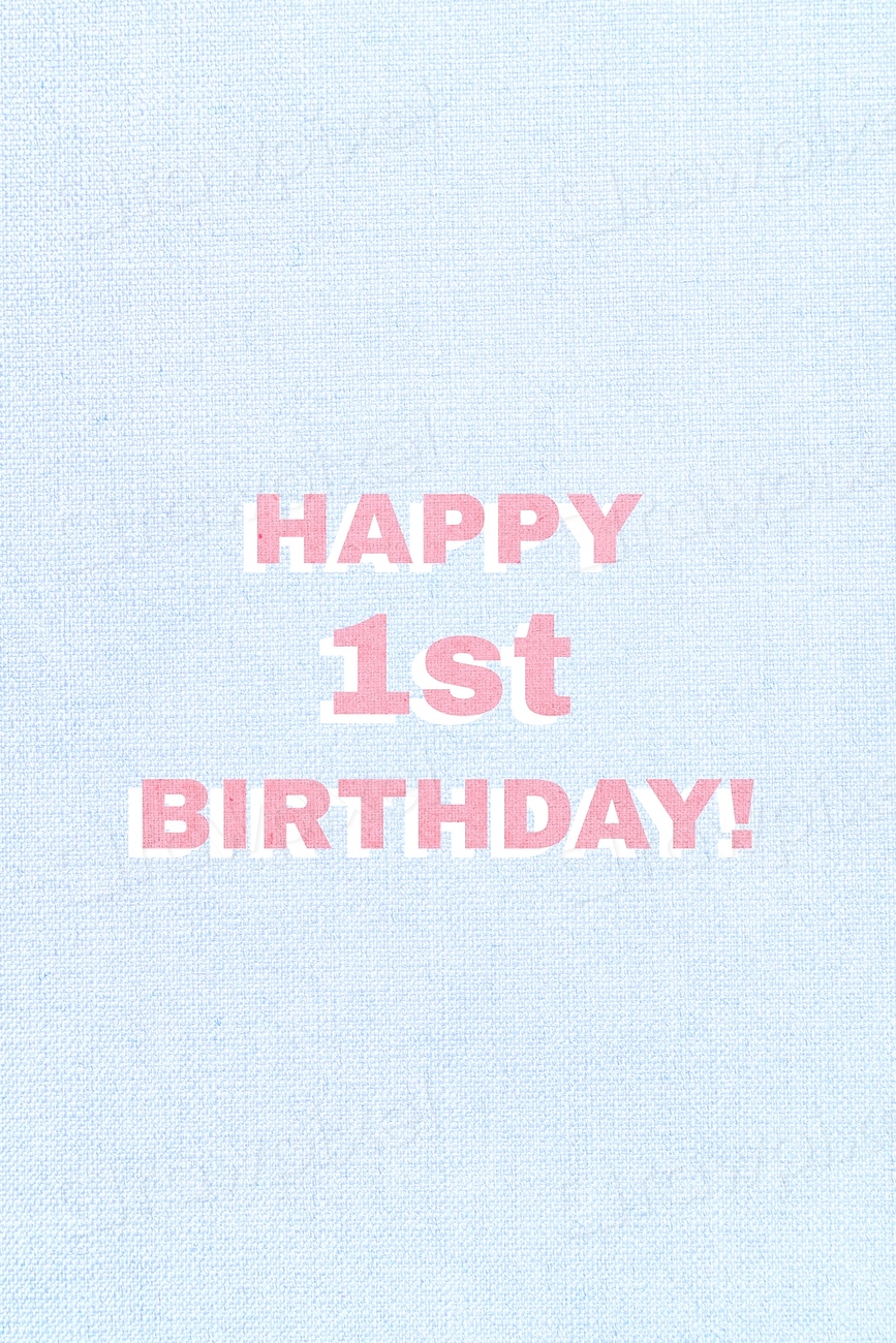 Happy 1st birthday font typography | Free Photo - rawpixel