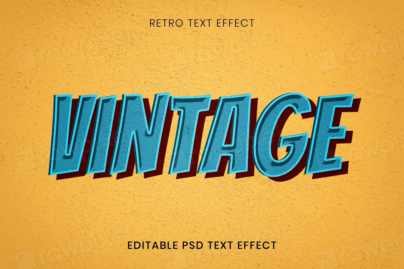 Vintage word retro style typography Premium PSD Addon rawpixel