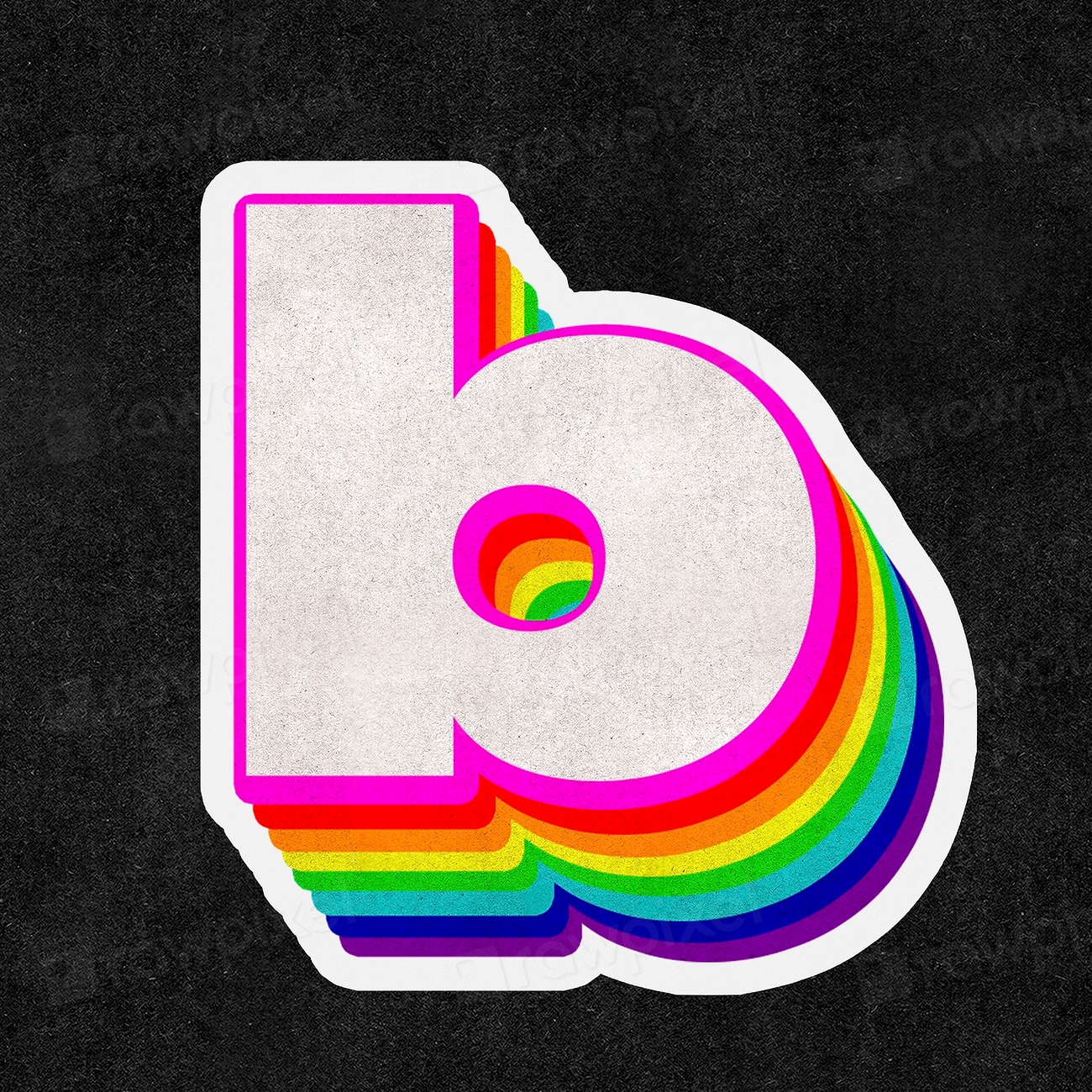 Font B Psd 3d Rainbow | Free PSD - Rawpixel