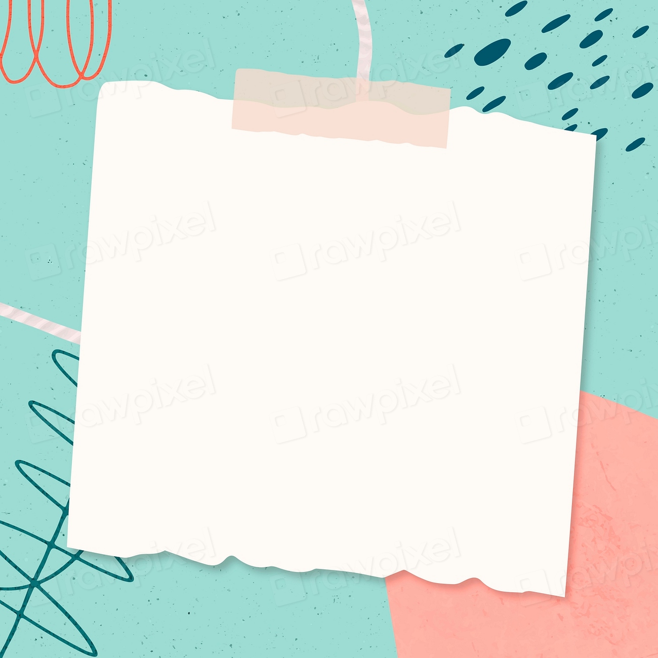 Paper note frame vector on Memphis | Premium Vector - rawpixel