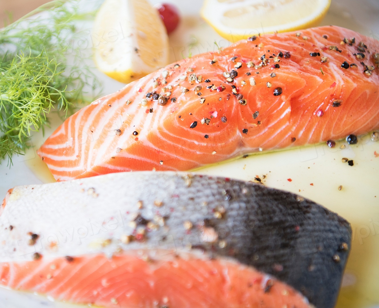 Fresh salmon with dill food | Premium Photo - rawpixel