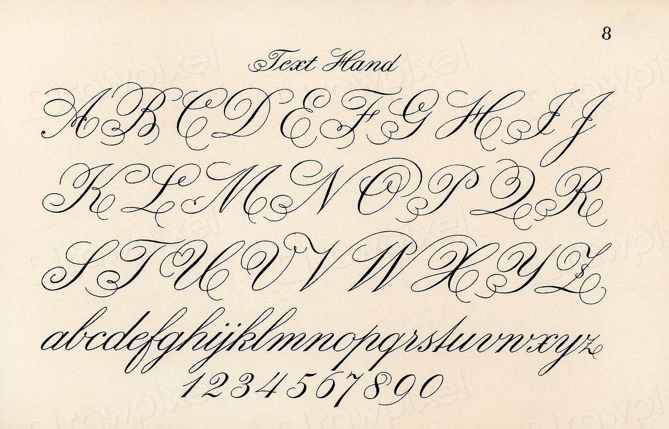 Cursive fonts Draughtsman's Alphabets Hermann | Free Photo - rawpixel