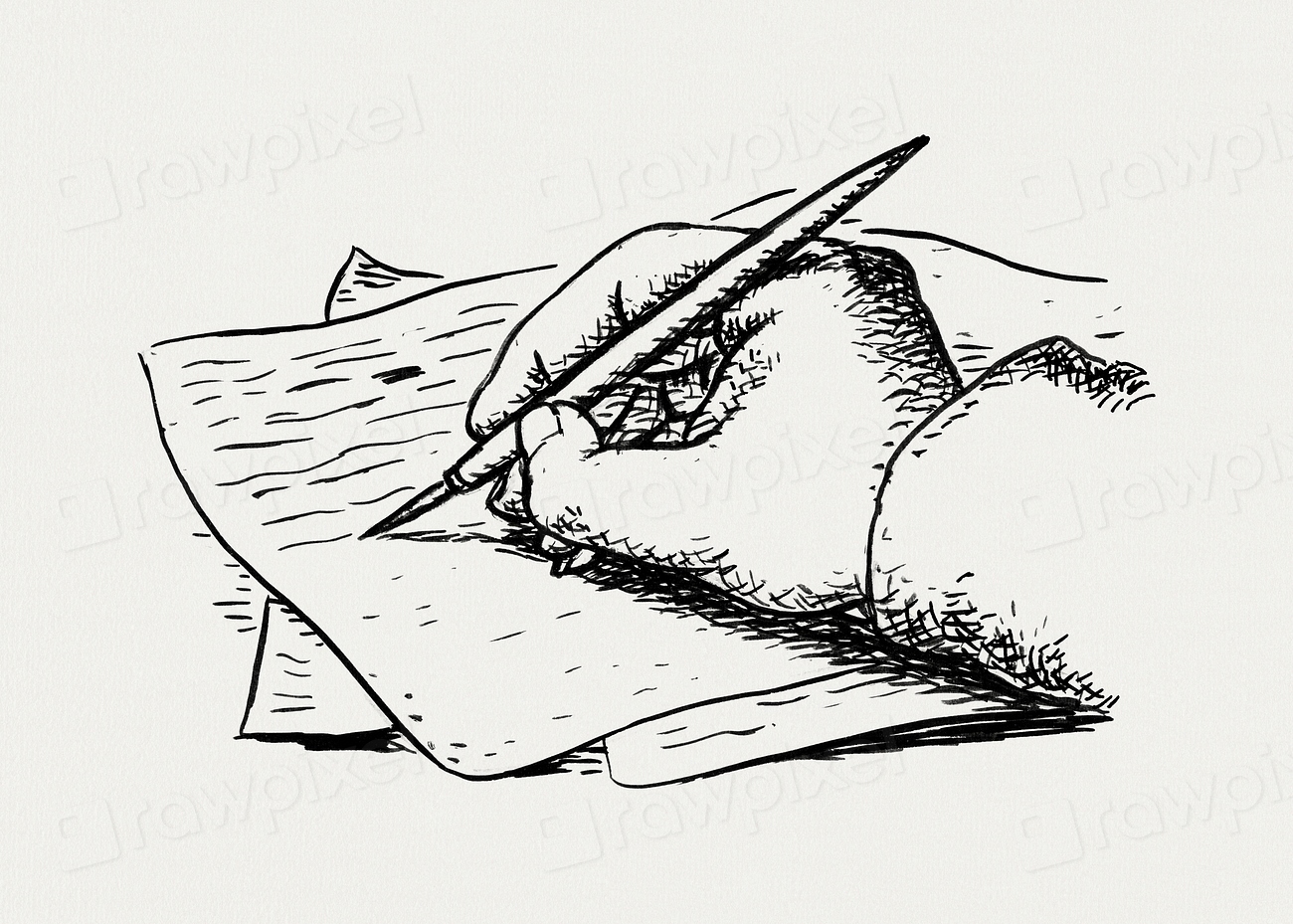 Writing hand (ca. 1891–1941) drawing | Free Photo Illustration - rawpixel