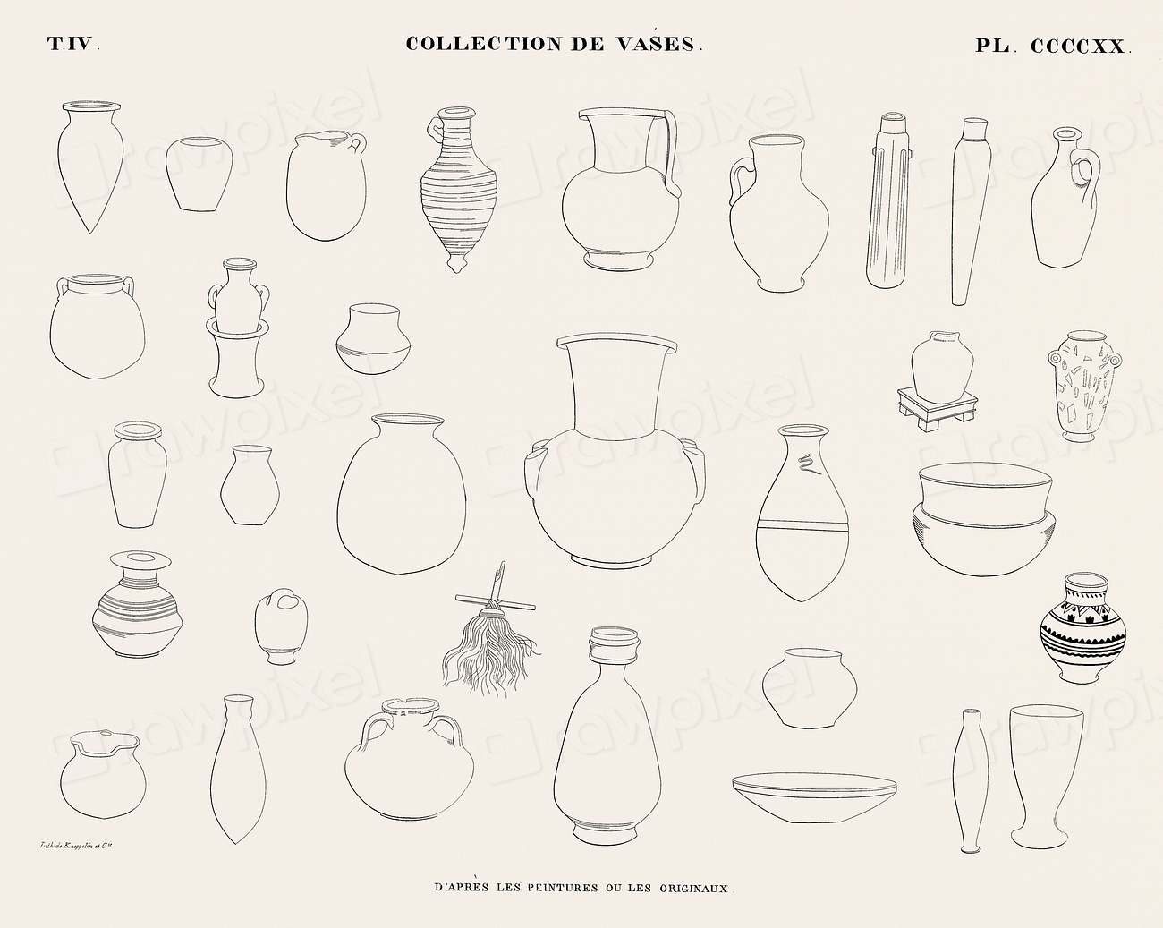 Collection of vases from the paintings | Free Photo Illustration - rawpixel