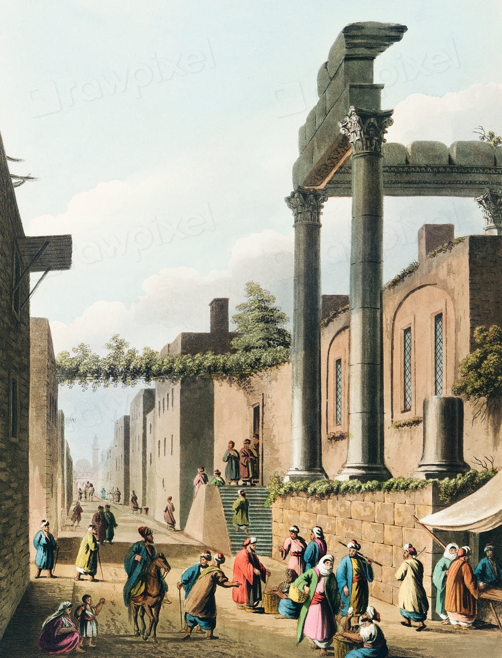 Mosque Latachia, Plate II Views Free Photo rawpixel