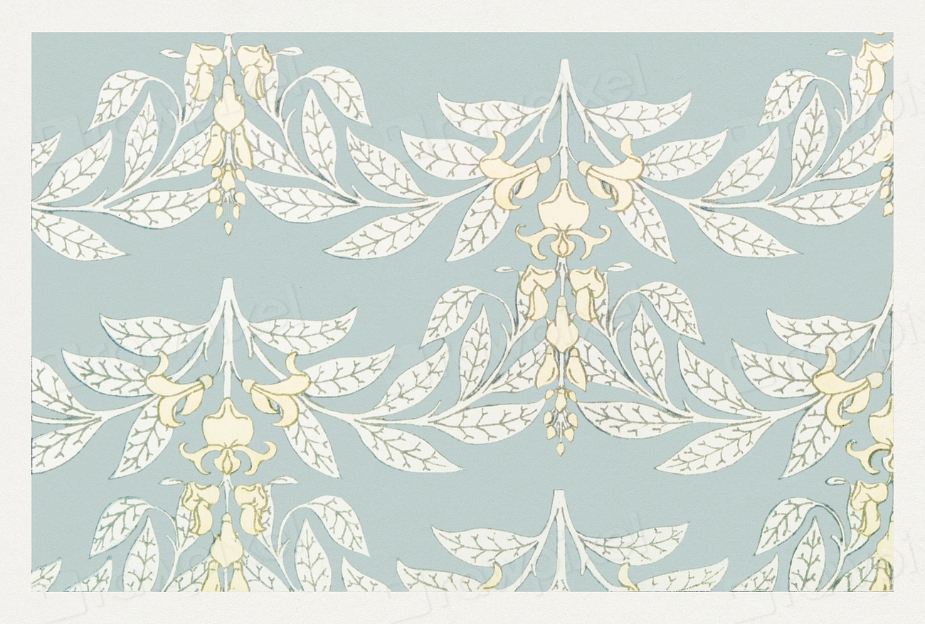 Art nouveau wisteria flower pattern | Premium PSD - rawpixel