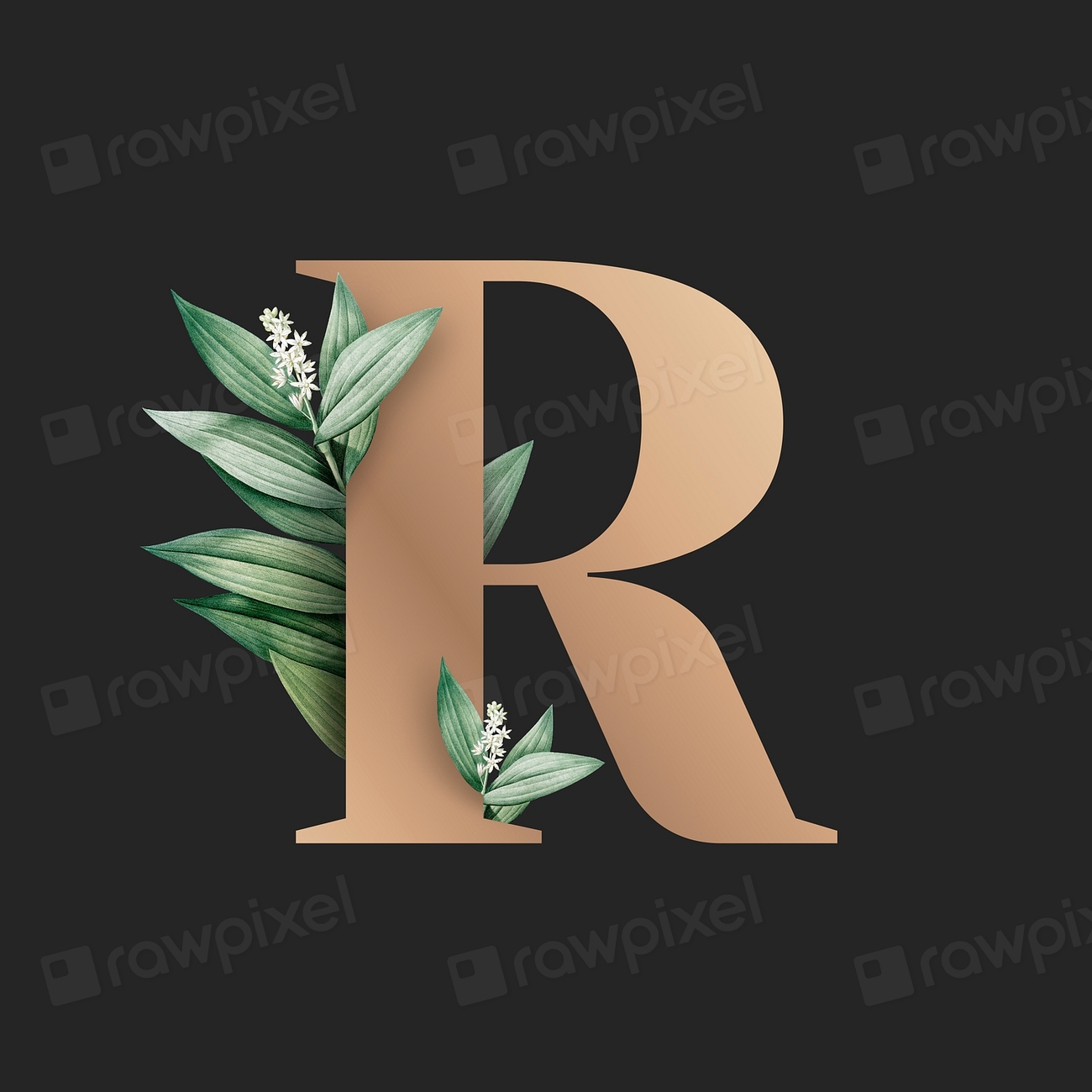 Botanical capital letter R illustration | Premium PSD - rawpixel
