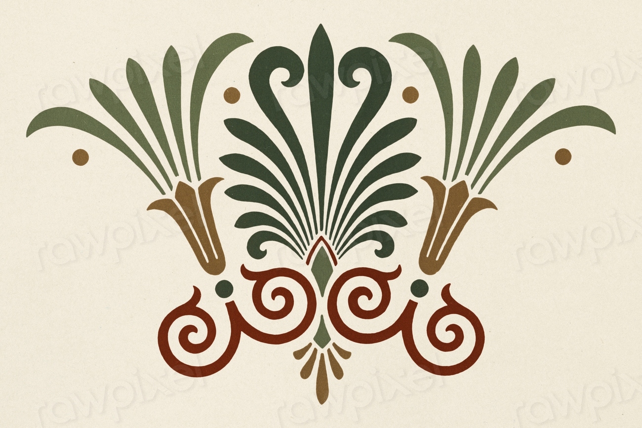 Ancient Greek floral element illustration | Premium Photo - rawpixel