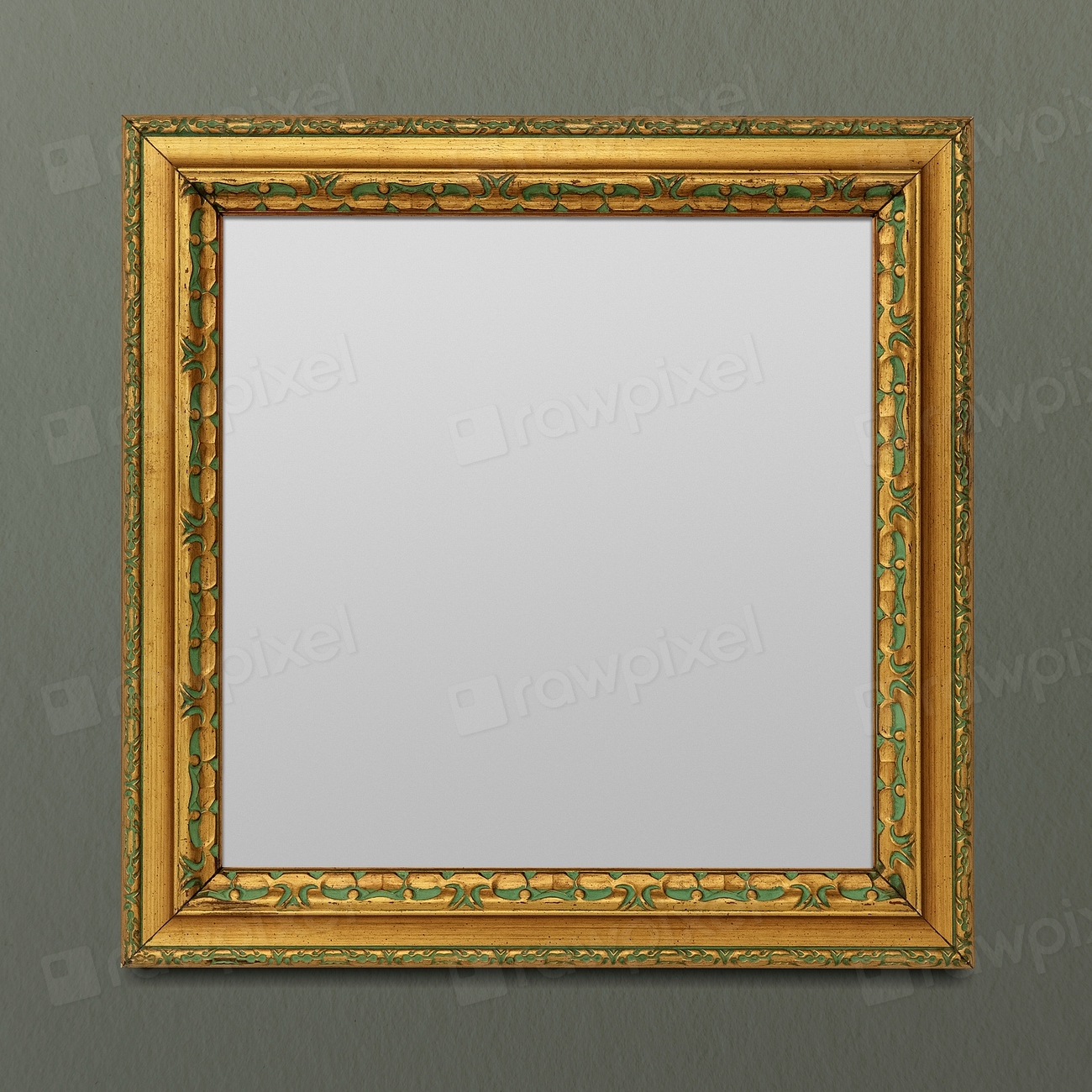 Vintage rectangle gold picture frame | Premium PSD Mockup - rawpixel