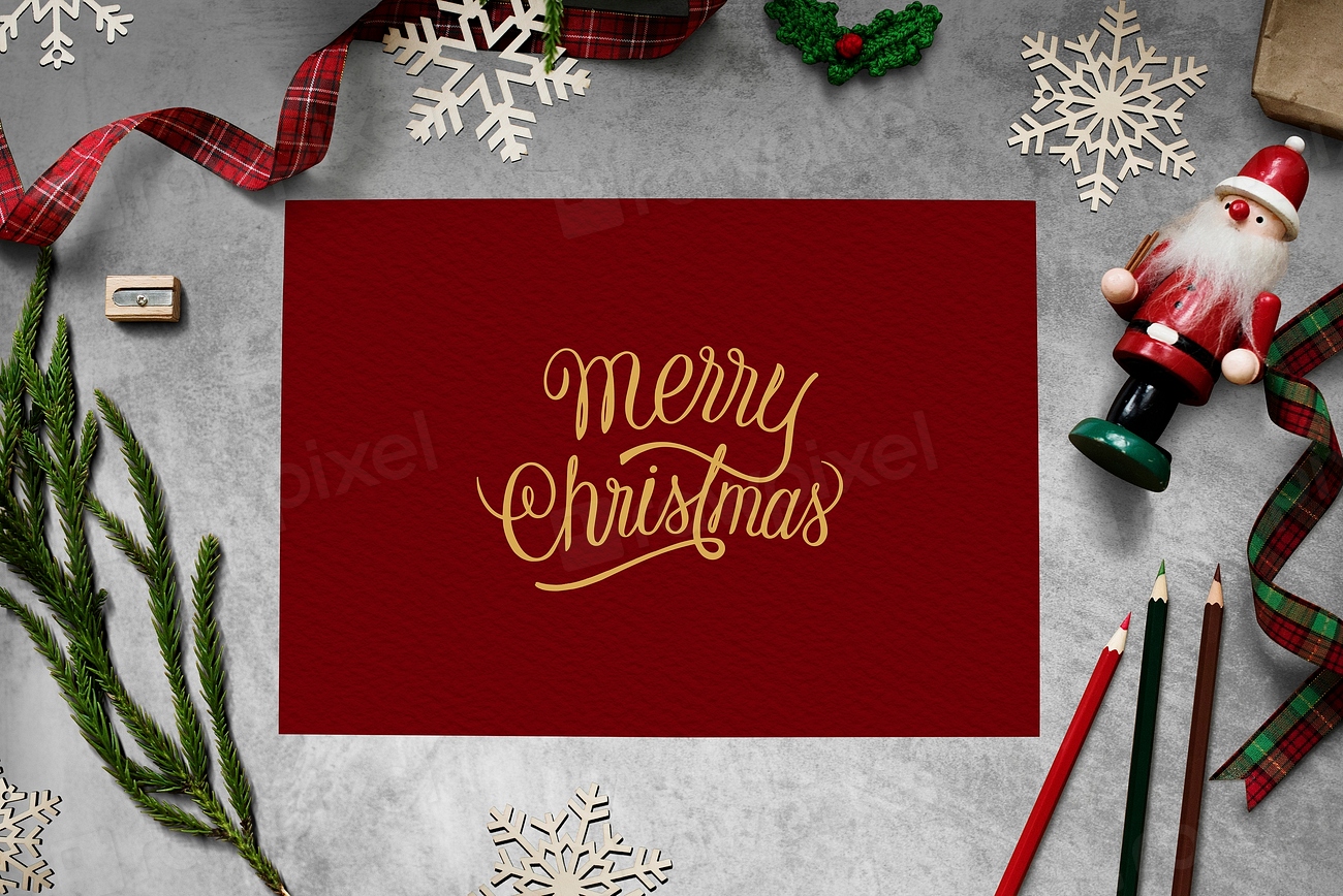 Christmas holiday greeting design mockup | Premium PSD Mockup - rawpixel