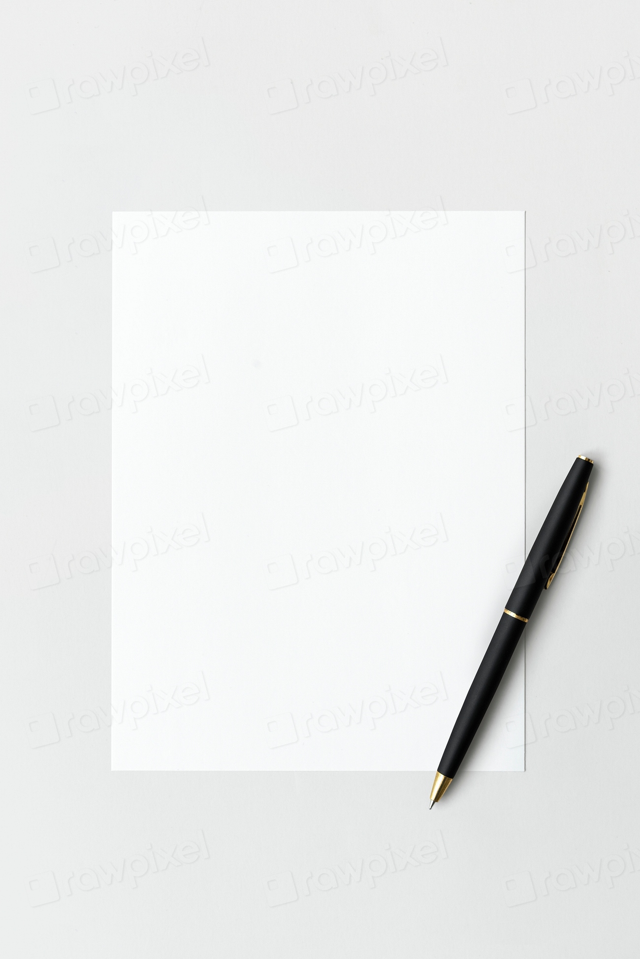 Blank white paper black pen | Premium PSD Mockup - rawpixel