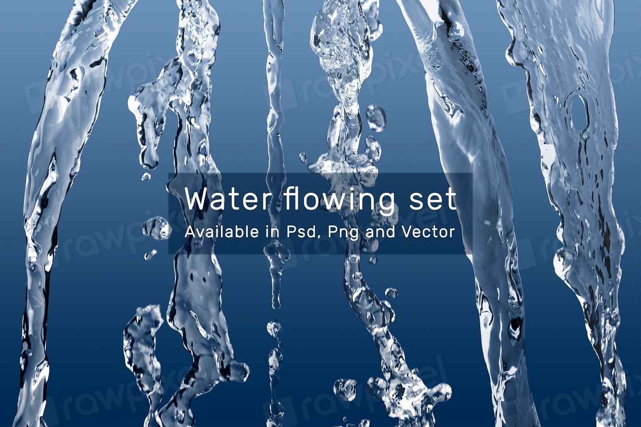 Water flowing effect psd set Premium PSD rawpixel