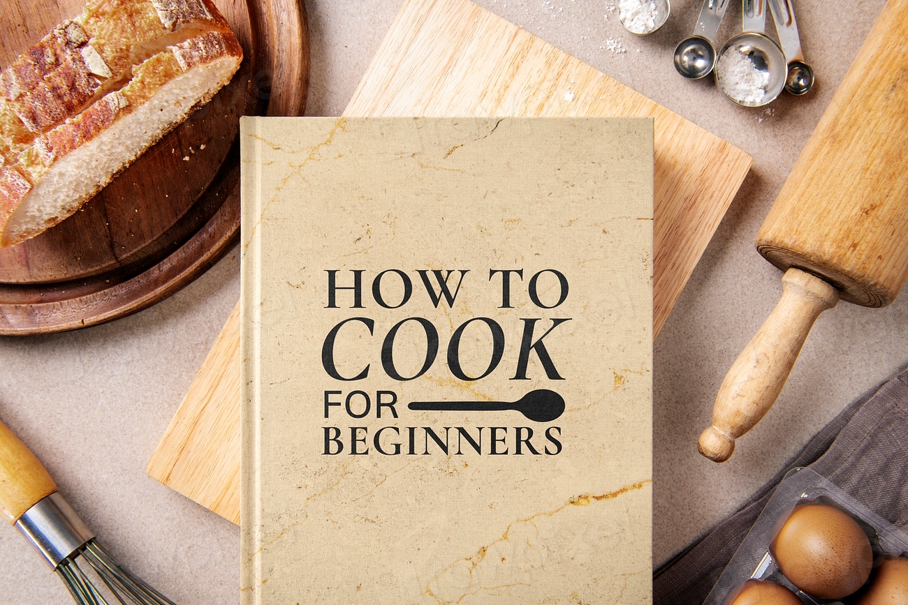 Hardcover cookbook mockup, aesthetic publishing | Premium PSD Mockup