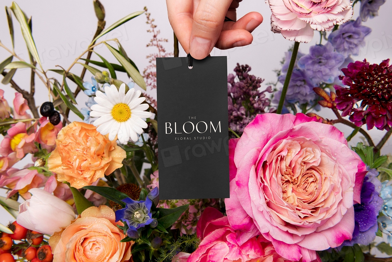 Flower bouquet label mockup psd | Premium PSD Mockup - rawpixel