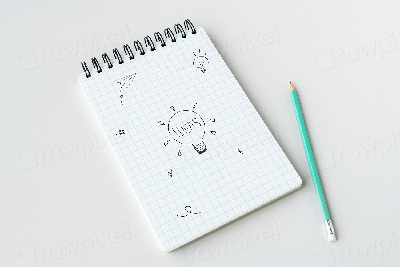 Light bulb on a notebook | Premium PSD Mockup - rawpixel