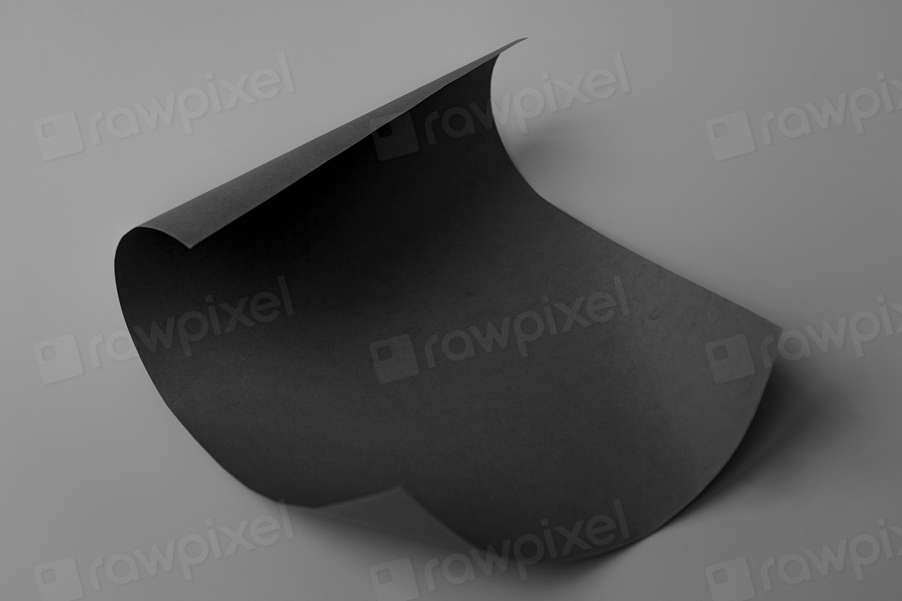 Curled black chart paper mockup Free PSD rawpixel
