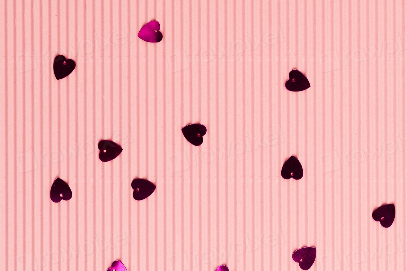 Metallic heart confetti pink wallpaper | Free Photo - rawpixel